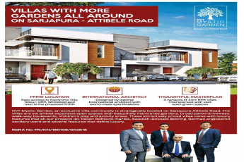 Reside in villas with gardens all around at NVT Mystic Garden in Bangalore